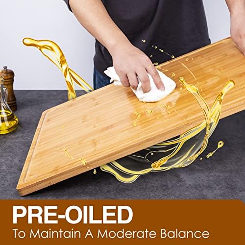 Empune 30" x 20" Turkey Carving Board, Bamboo Cutting Boards