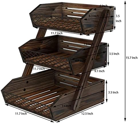 Dorhors Fruit Basket for Kitchen Counter Organizer, Fruit Bowl Stand Storage