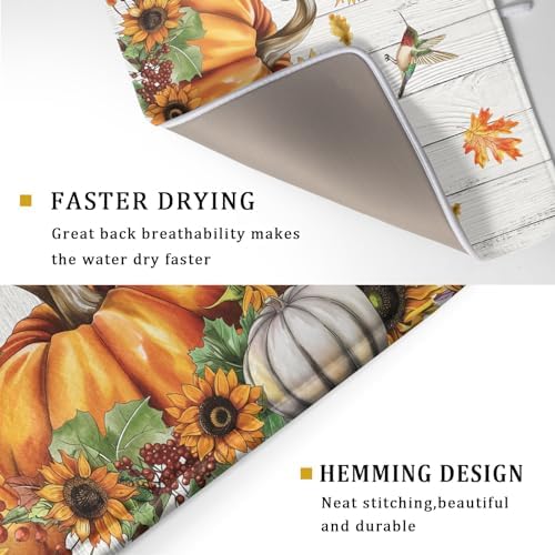 Autumn Harvest Pumpkin Dish Drying Mat