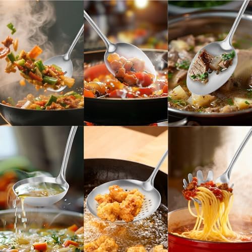 Izurok 18/10 Stainless Steel Kitchen Utensils Set, 6 Piece Cooking Utensils