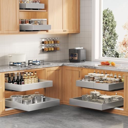 Seinloes 2 Pack Expandable Pull Out Cabinet Organizer 21" Deep