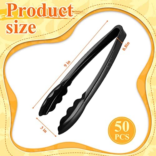 Tessco 80 Pcs Plastic Tongs, 9 Inch Disposable Serving Tongs