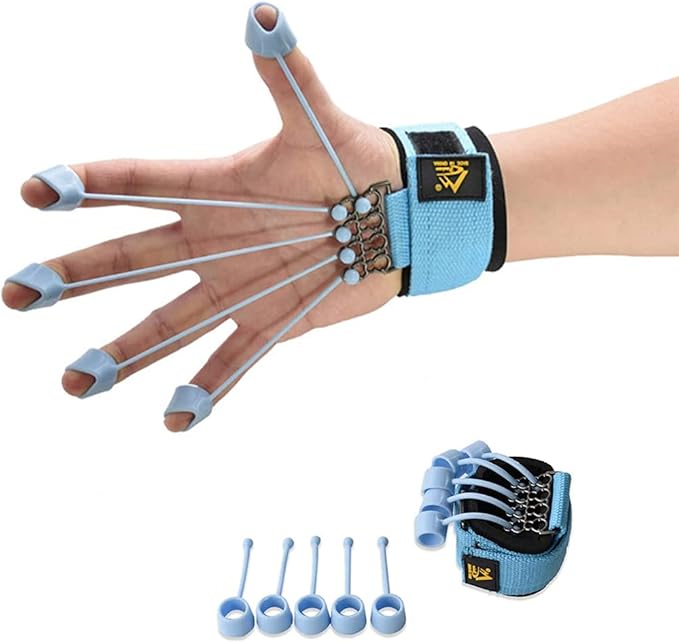 Finger Strengthener Hand Grip Strength Trainer Finger Extension Stretcher Exerciser Hand Rehab Work Out Relieve Pain Arthritis and Grip Training Krdebasai 40LB