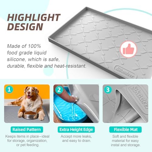 SIKADEER Waterproof Under Sink Mat 31" x 19" Silicone Mat Cabinet Protector