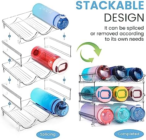 spospo Water Bottle Organizer for Cabinet 3 Pack Water Bottle Holder