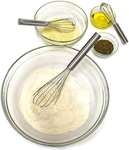Norpro Balloon Wire Whisk Set of 3 Stainless Steel Stir/Mix/Beat 6" /8"/ 10"