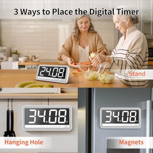 VOCOO Large 7.8" Digital Timer, Magnetic LED Timer