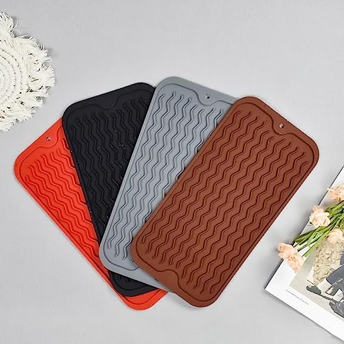 Silicone Dish Drying Mat, Non-Slip Easy Clean Sink Mat, Dark Blue