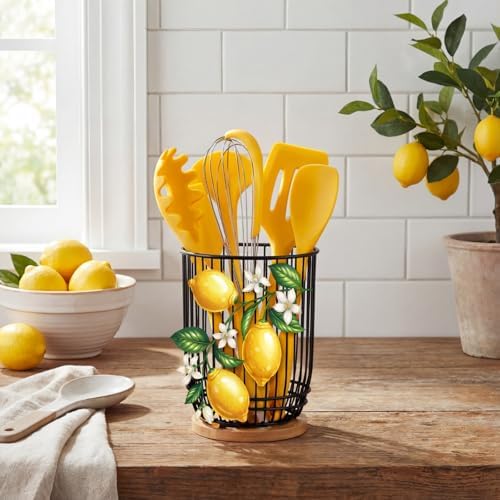 7 Pcs Lemon Kitchen Decor and Accessories Silicone Cooking Utensils Set