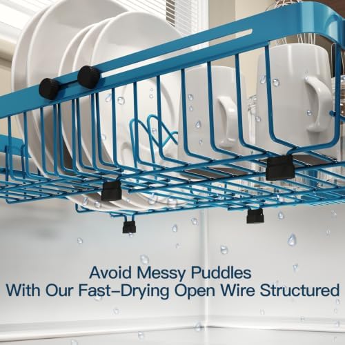 MAJALiS Blue Expandable Dish Drying Rack Over The Sink