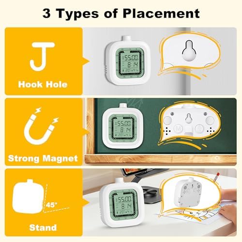 Visual Timer, 60 Minutes Countdown & Countup Timer, Digital Alarm Clock
