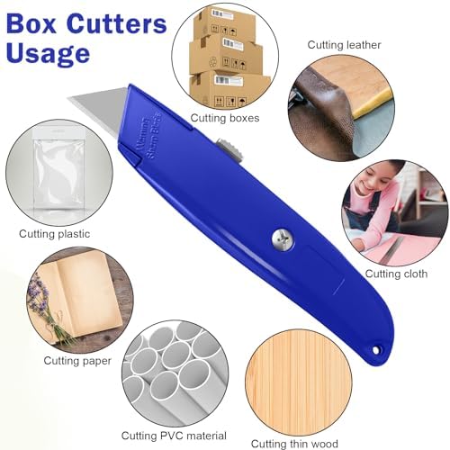 Lasnten 12 Pcs Box Cutter Utility Knife Retractable Bulk