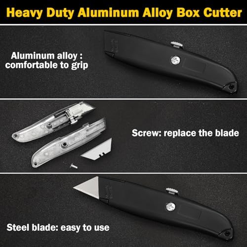 Reginary 20 Pcs Box Cutter Bulk Retractable Utility Knife