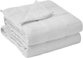 yescool Weighted Blanket for Adults (15 lbs, 48" x 72", White) Cooling Heavy Blanket for Sleeping Perfect for 140-160 lbs, Twin Size Breathable Blanket with Premium Glass Bead, Machine Washable