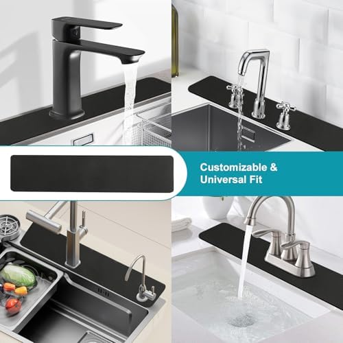 Customizable Kitchen Sink Faucet Mat: 30"Lx5.5"W Absorbent Splash Guard