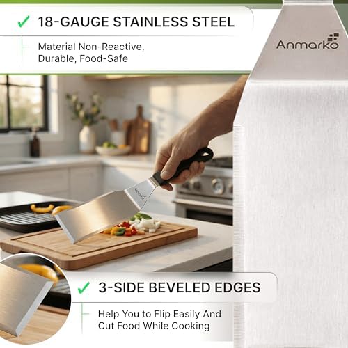 Anmarko Stainless Steel Metal Spatula, Hamburger Turner