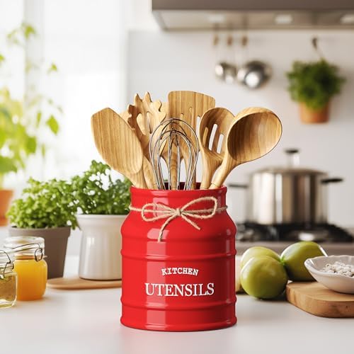 Barnyard Designs Ceramic Kitchen Utensil Holder Countertop 6.75″