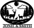 Personalized Forest Deer Metal Name Sign | Custom Metal Signs | Family Wall Art & Split Letter Name | Wedding Gift & Anniversary | Indoor Decor Gift for Women, Men, Wife, Parents, Couple