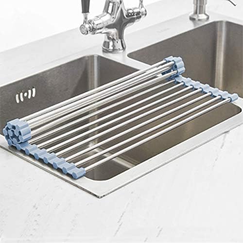MECHEER Over The Sink Dish Drying Rack, Roll Up Dish Drying Rack Kitchen Dish