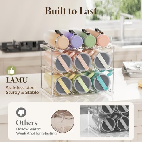 LAMU Stackable Water Bottle Organizer Holder Tumbler Cup Storage Rack
