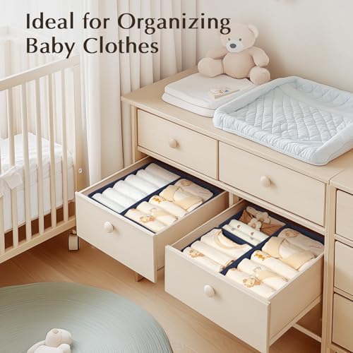 DIMJ Drawer Organizers Clothes, Fabric Closet Organizers and Storage, Shallow
