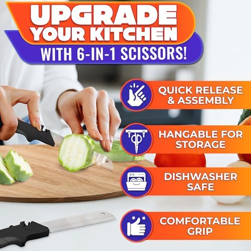 7-in-1 Cutting Board Scissors, Slice and Serve on the Spot