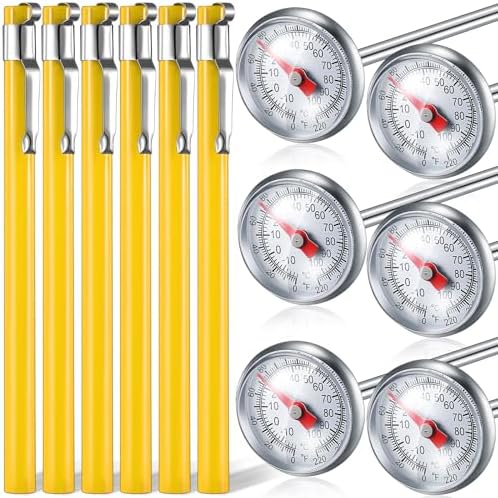 Xuhal 6 Pcs Stainless Steel Kitchen Dial Thermometer 5"