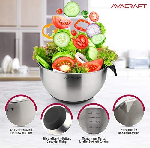 AVACRAFT 18/10 Stainless Steel Mixing Bowl Set