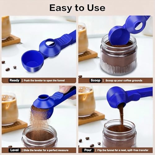 2-in-1 Coffee Scoop with Funnel, 2 Tbsp Measuring Spoon