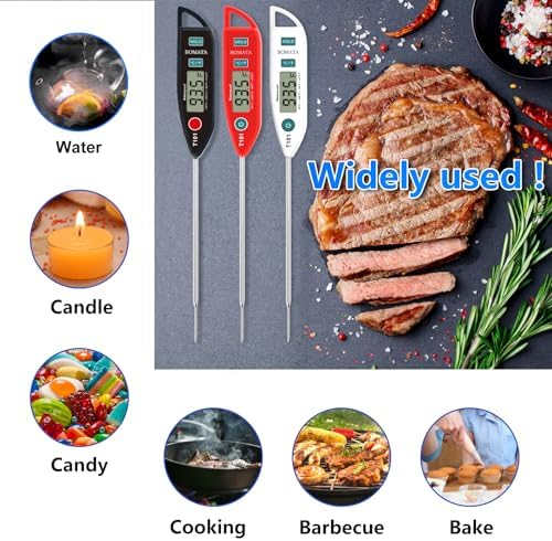 BOMATA 6 Pack Waterproof IPX7 Meat Thermometer, Food Thermometer