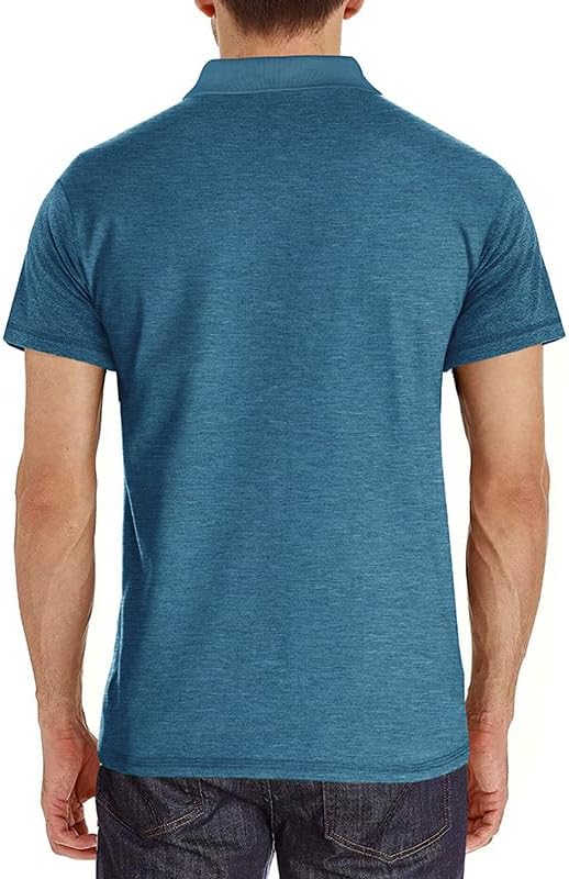 Men's Casual Polo Shirts Classic Button Basic Short Sleeve Shirt Solid Color Cotton Tees Golf Stylish Tops