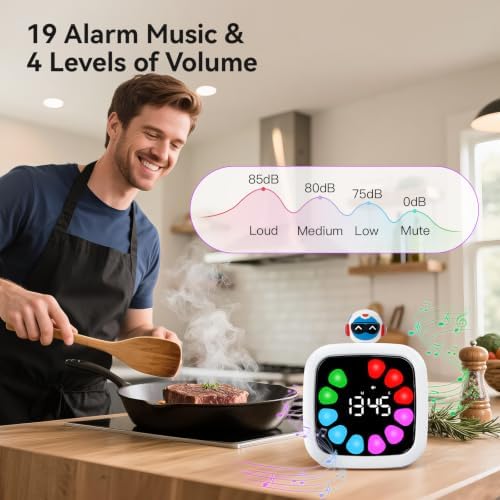 Yunbaoit Digital Visual Timer for Kids, 99-Minute Countdown, Rechargeable