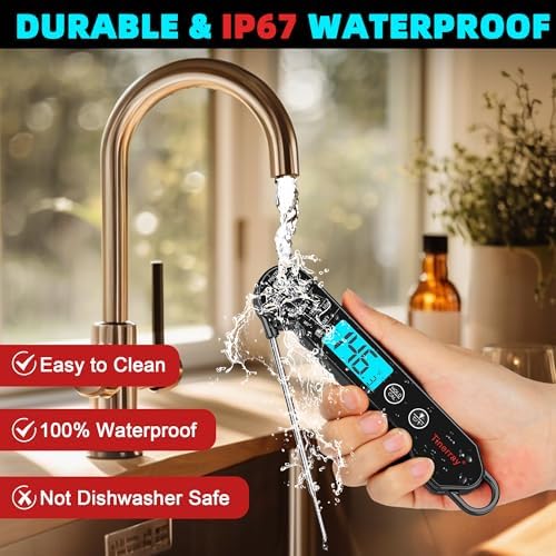 Professional Digital Meat Thermometer Instant Read Waterproof – Folding Probe