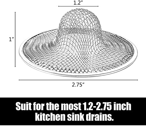 10pcs Mesh Sink Strainer, 2.75" Top/1" Stainless Steel Slop Basket Filter Trap