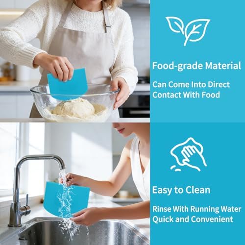 4 Pcs Flexible Dough Scraper, Pastry Cutter