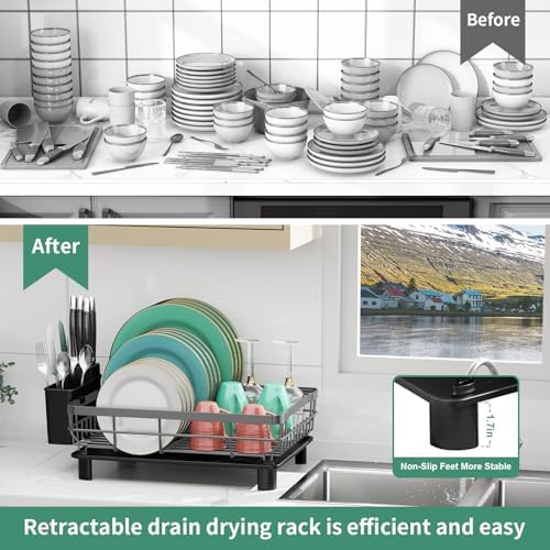 MOUKABAL Dish Drying Rack with Drainboard