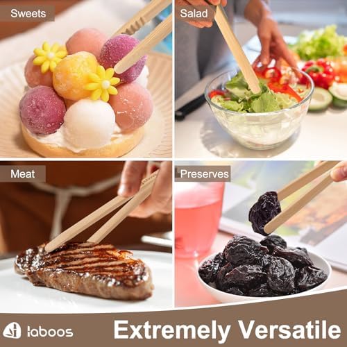 Magnetic Classic Bamboo Toast Tongs