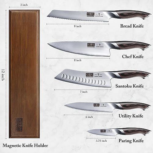 HOSHANHO Knife Set with Magnetic Knife Holder