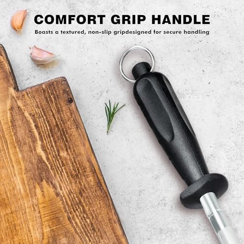 Knife Sharpener Rod, 13 Inch Carbon Steel Honing Rod