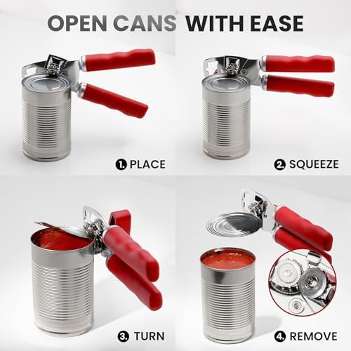 Zulay Kitchen Manual Can Opener Heavy Duty Patented Stainless Steel