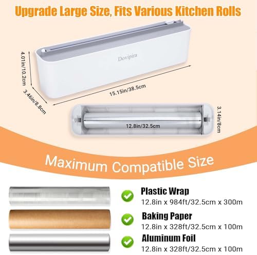 Large Magnetic Plastic Wrap and Foil Dispenser