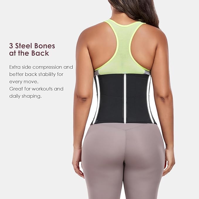 Waist Trainer for Women Waist Cincher Trimmer Ab Belt Tummy Control Body Shaper with Triple Wrap