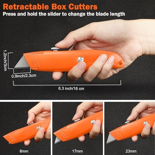 Reginary 20 Pcs Box Cutter Bulk Retractable Utility Knife