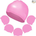 Syhood 6 Pieces Unisex Adult Silicone Swim Cap Waterproof Swimming Hat Non Slip Pool Hat Elastic Silicone Cap for Long and Short Hair