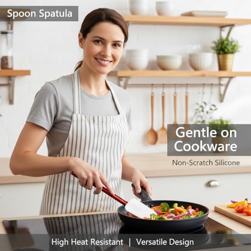 Commercial Silicone Spatula Set, High Heat Spatula + Spoonula 16 Inches