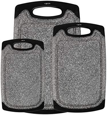 Famiry Reversible Cutting Board Set of 3, Plastic Chopping Board