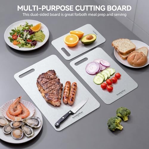 Titanium Cutting Boards Set of 3, 100% Pure Titanium Kitchen Cutting Board
