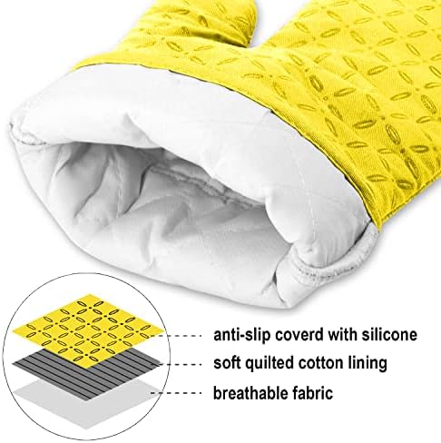 KEGOUU Oven Mitts and Pot Holders 6pcs Set, Kitchen Oven Glove High Heat