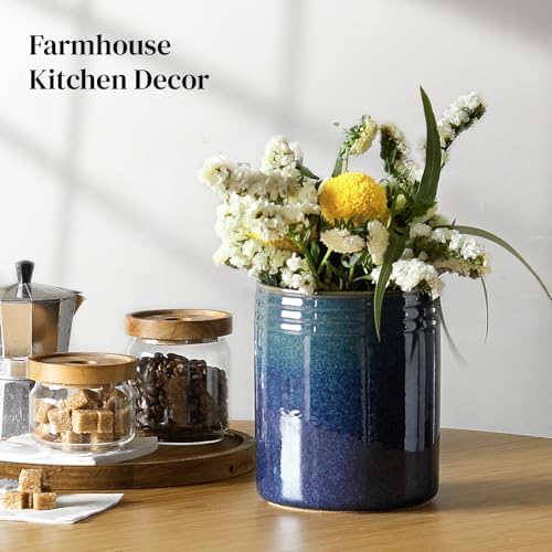 DOWAN 7.2" Kitchen Utensil Holder, Extra Large Farmhouse Utensil Holders