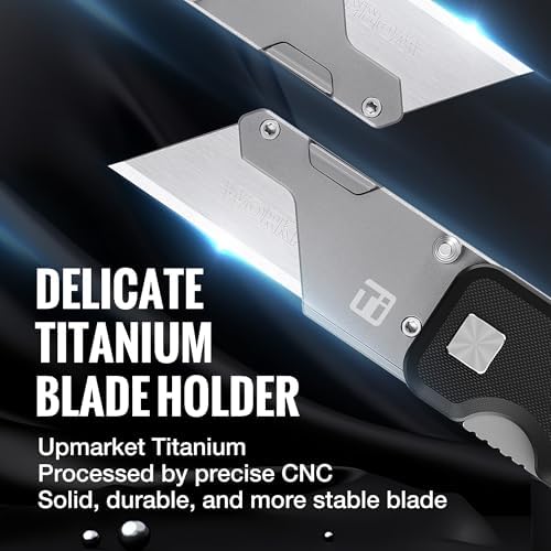 WORKPRO Premium Titanium Utility Knife, CNC Unibody, Lightweight G-10Handle